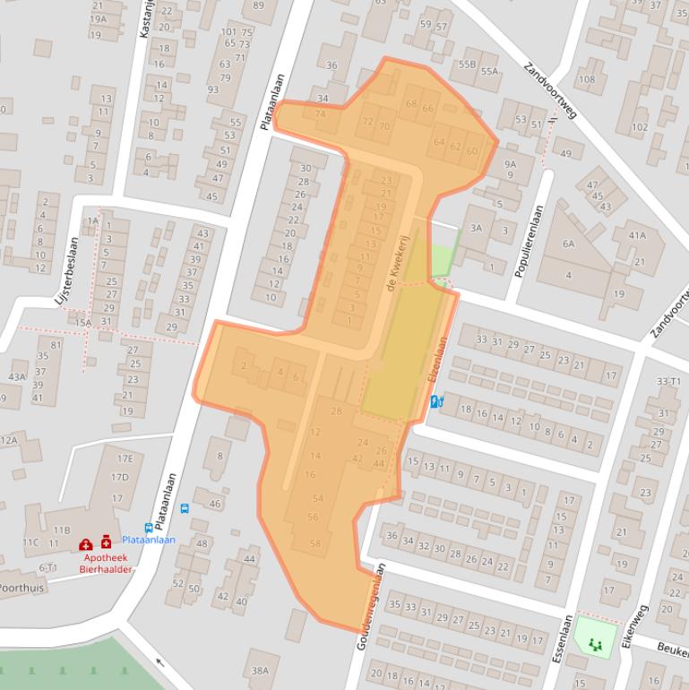 Kaart van postcodegebied 3741WM.