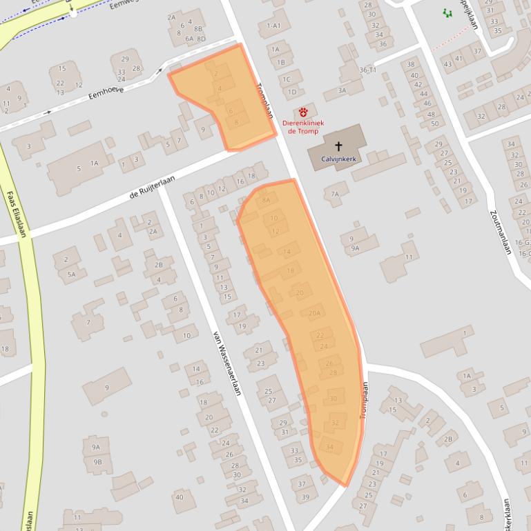 Kaart van postcodegebied 3742AC.