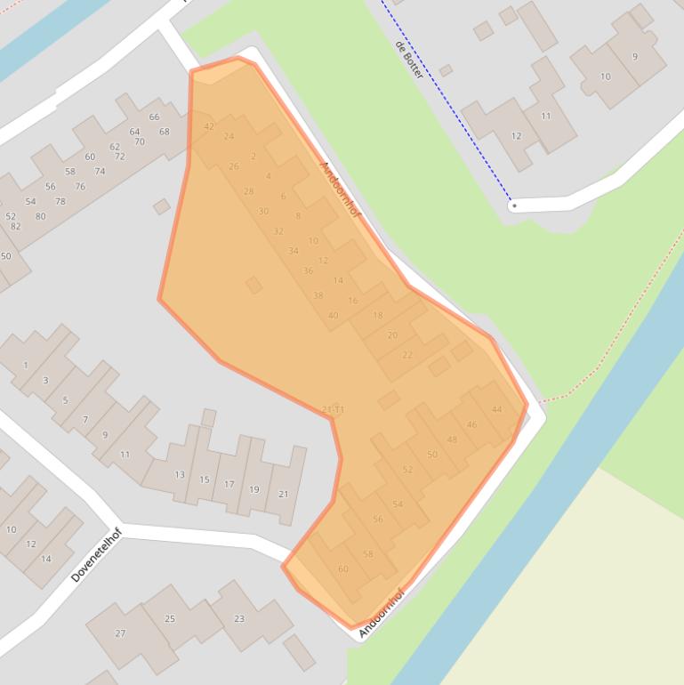 Kaart van postcodegebied 3742EB.