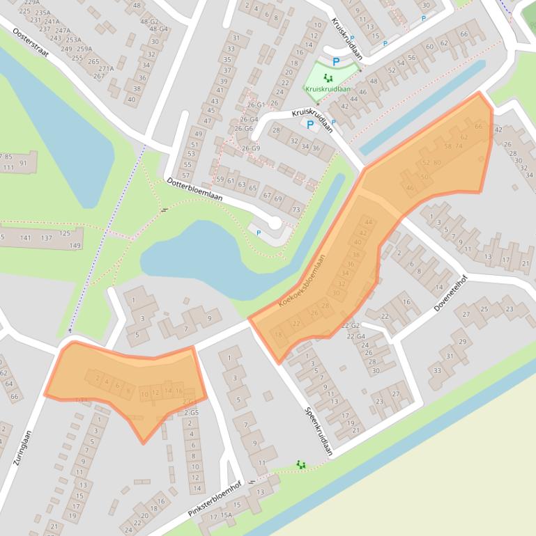 Kaart van postcodegebied 3742EK.