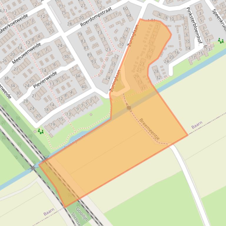 Kaart van postcodegebied 3742EW.