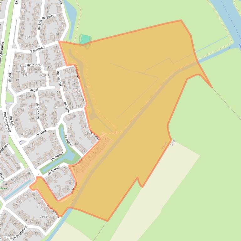 Kaart van postcodegebied 3742GB.