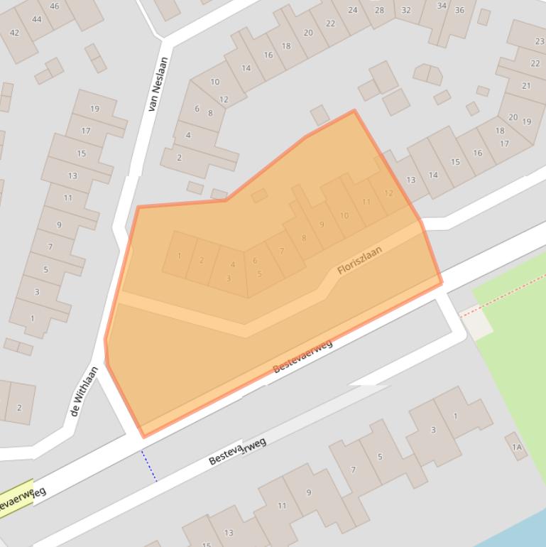 Kaart van postcodegebied 3742MJ.