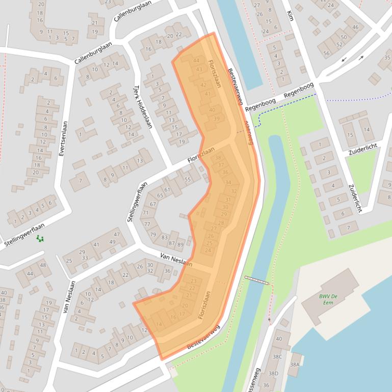 Kaart van postcodegebied 3742MK.