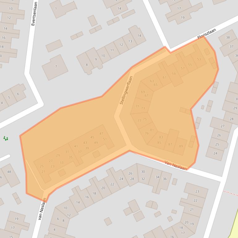 Kaart van postcodegebied 3742MP.