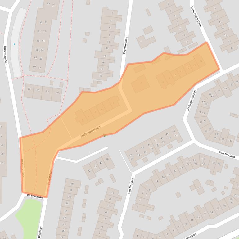 Kaart van postcodegebied 3742NA.