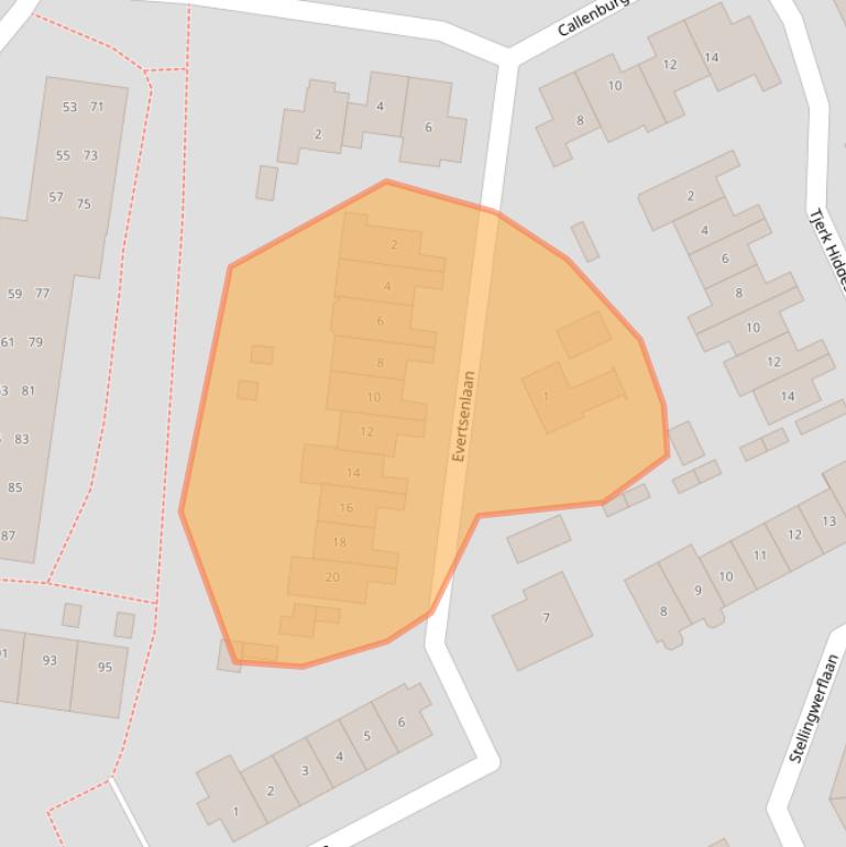 Kaart van postcodegebied 3742NB.