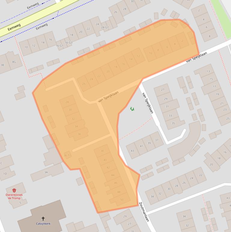 Kaart van postcodegebied 3742PG.