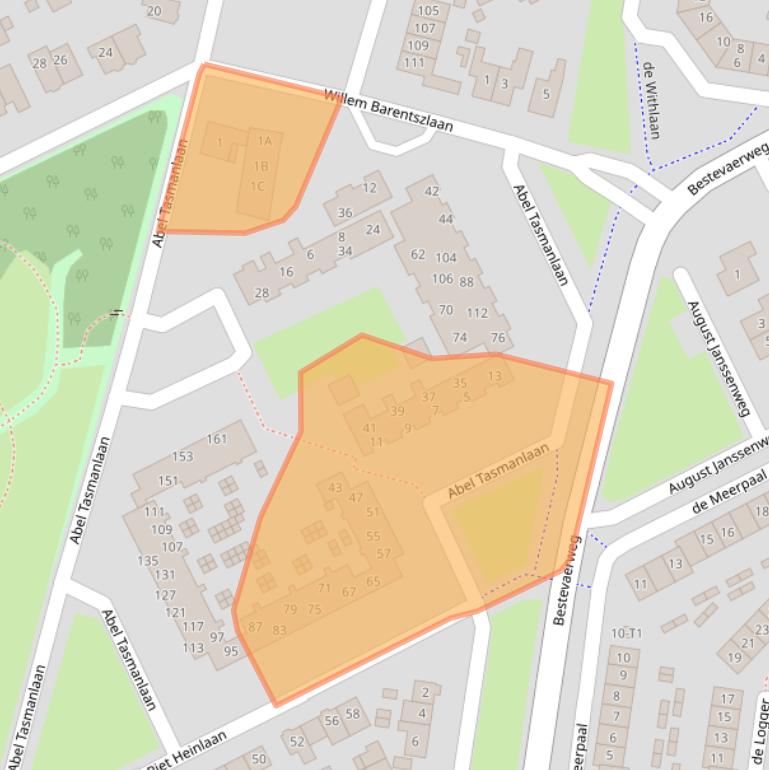 Kaart van postcodegebied 3742PS.