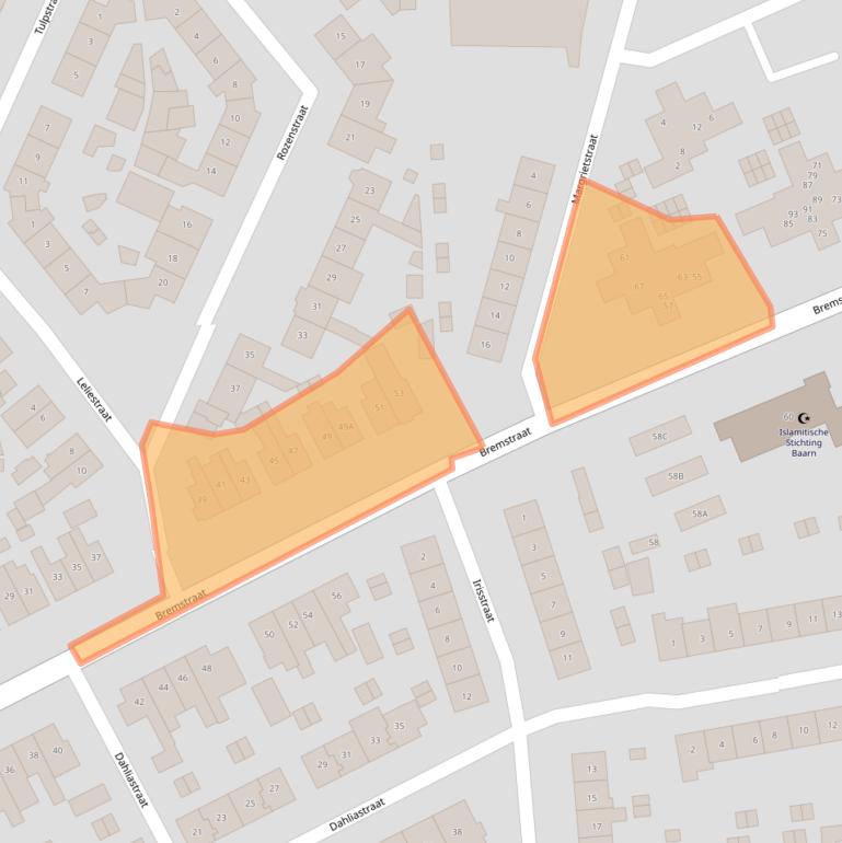 Kaart van postcodegebied 3742RE.