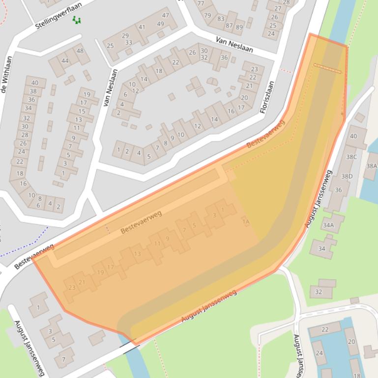 Kaart van postcodegebied 3742RW.