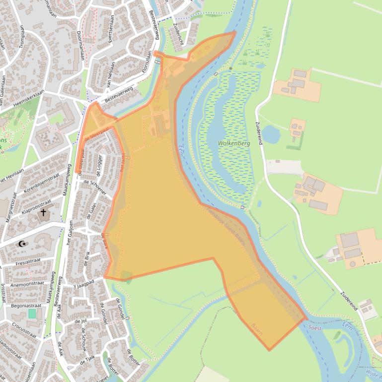 Kaart van postcodegebied 3742RX.