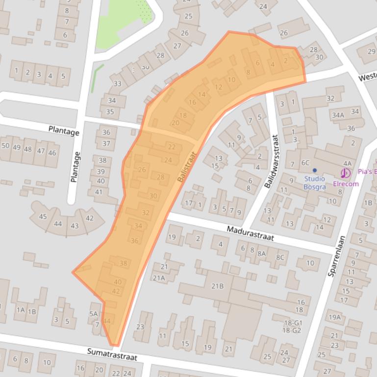 Kaart van postcodegebied 3742SC.