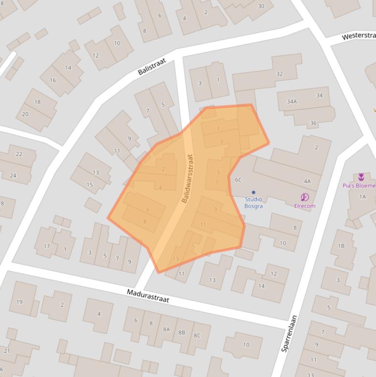 Kaart van postcodegebied 3742SE.