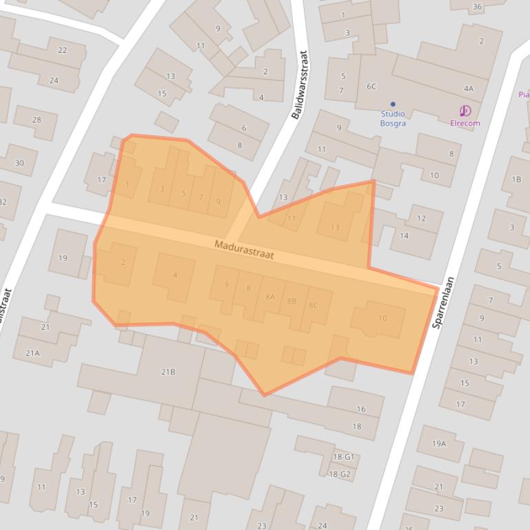 Kaart van postcodegebied 3742WB.