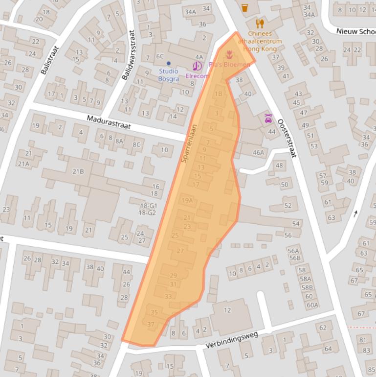 Kaart van postcodegebied 3742WD.