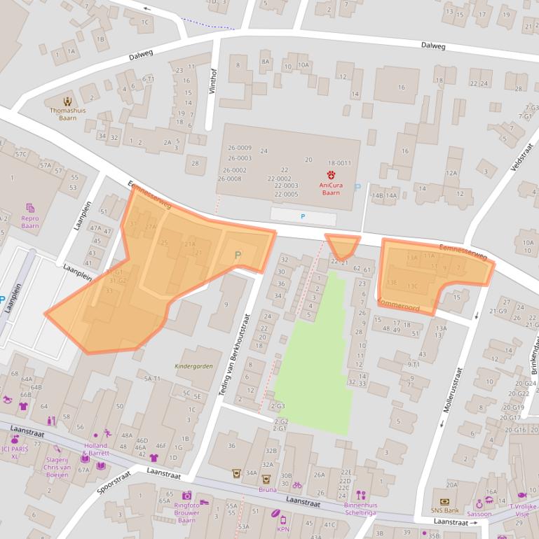 Kaart van postcodegebied 3743AD.