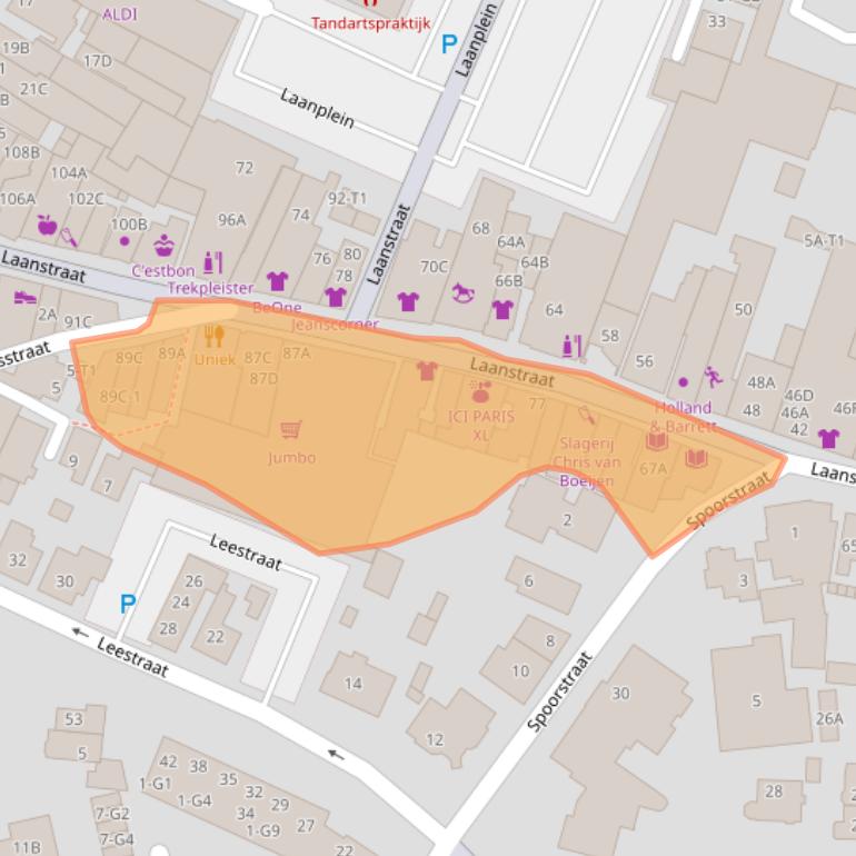Kaart van postcodegebied 3743BC.
