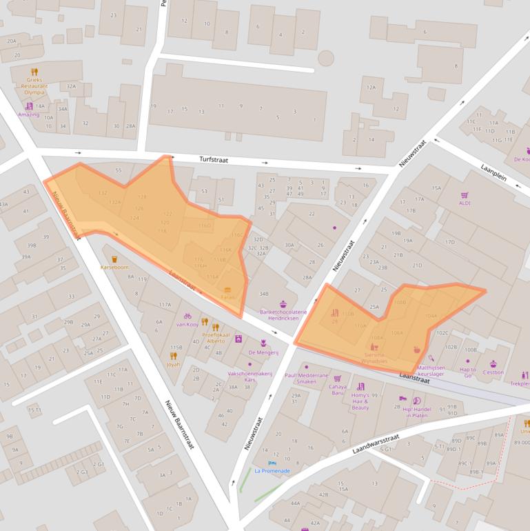 Kaart van postcodegebied 3743BJ.