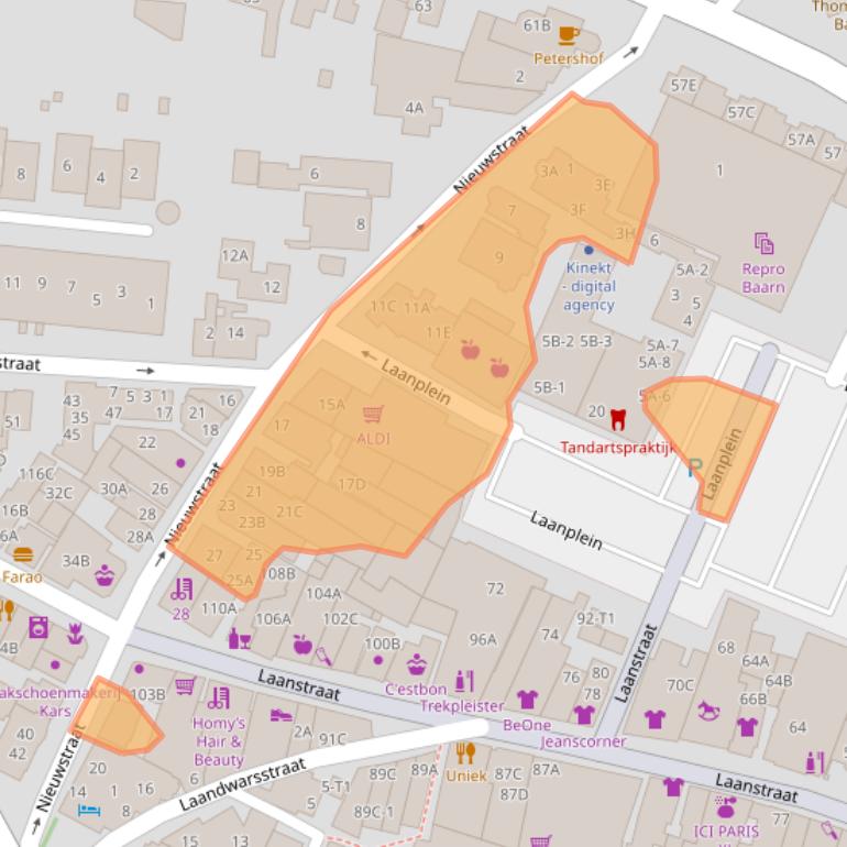 Kaart van postcodegebied 3743BK.