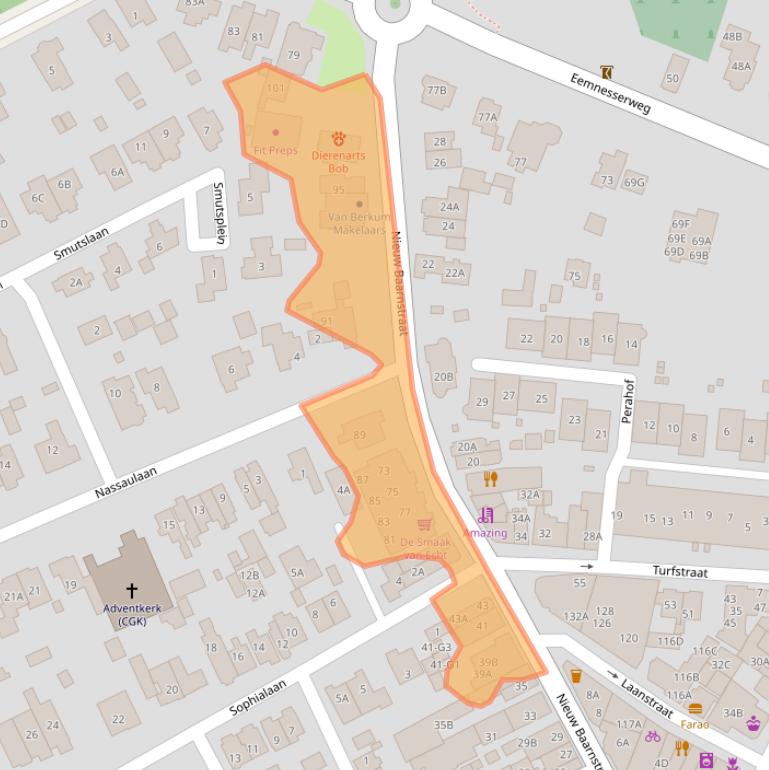 Kaart van postcodegebied 3743BP.