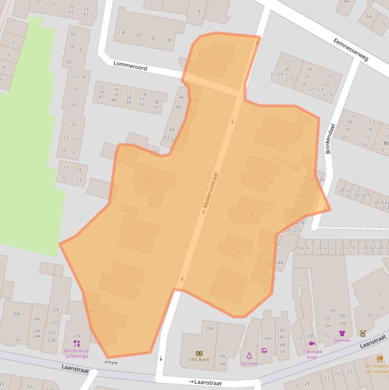 Kaart van postcodegebied 3743BW.