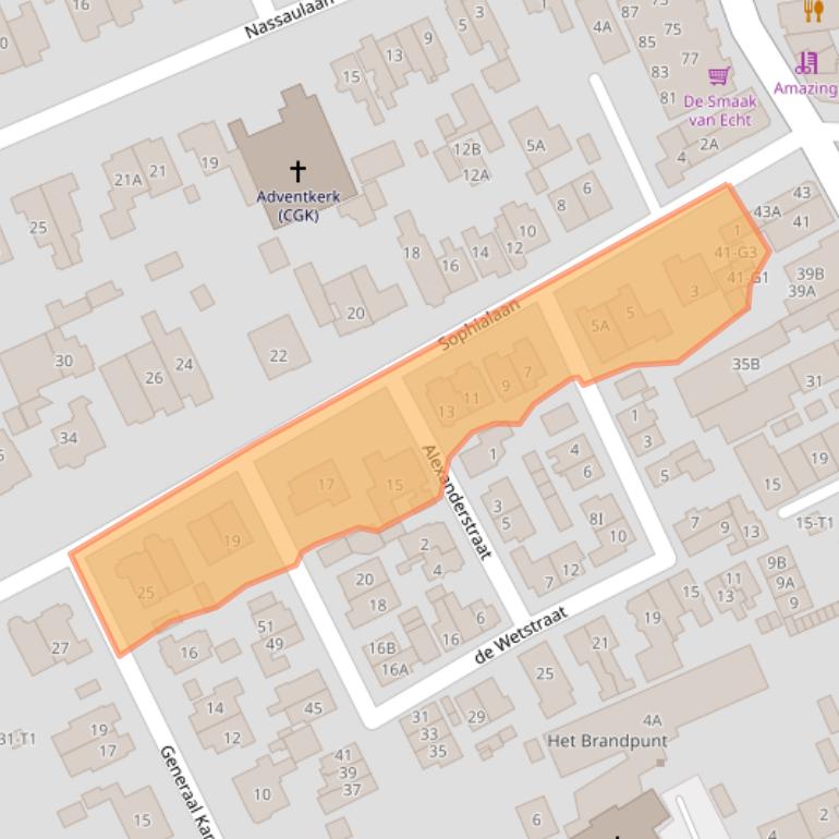 Kaart van postcodegebied 3743CT.