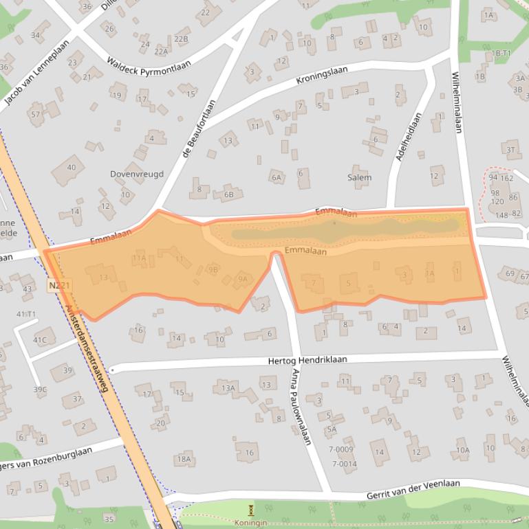 Kaart van postcodegebied 3743DJ.