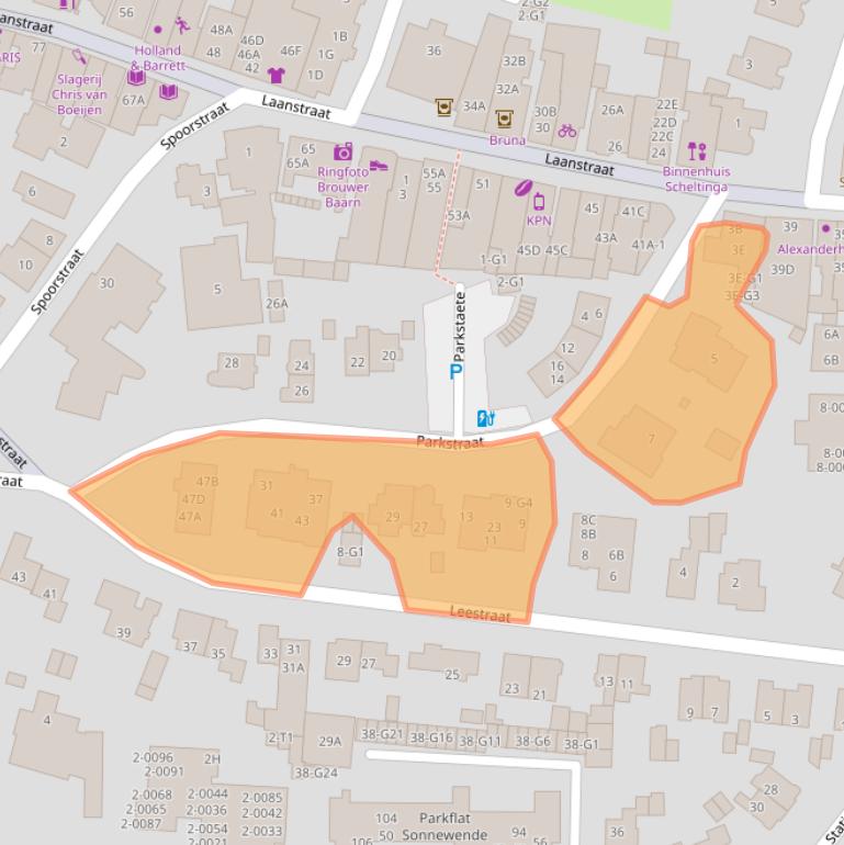 Kaart van postcodegebied 3743ED.