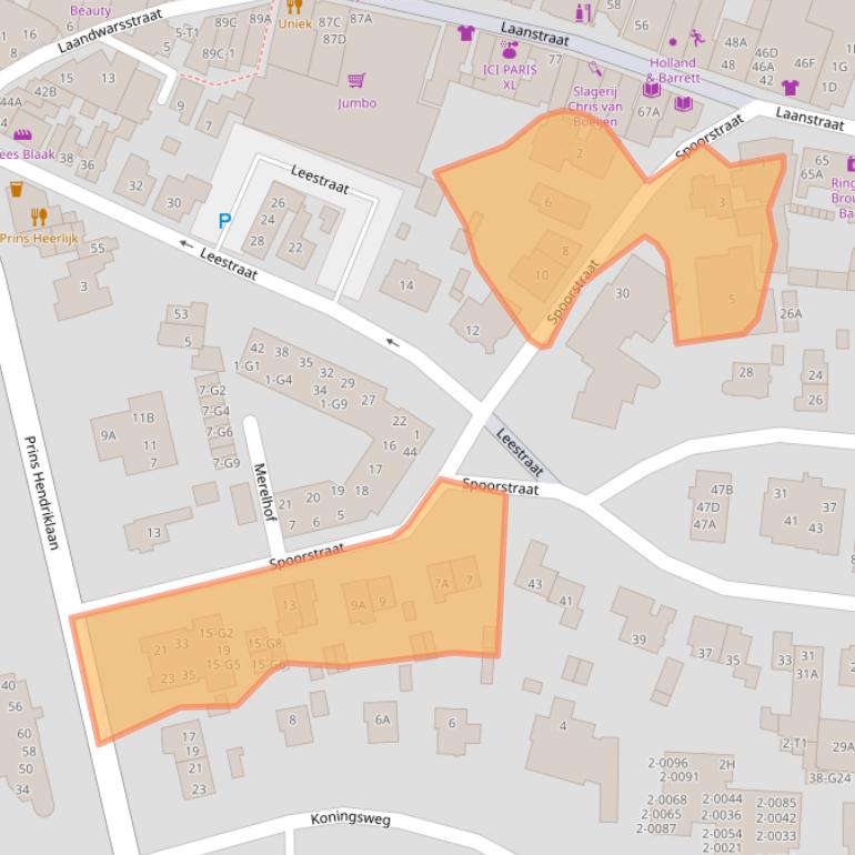 Kaart van postcodegebied 3743EG.