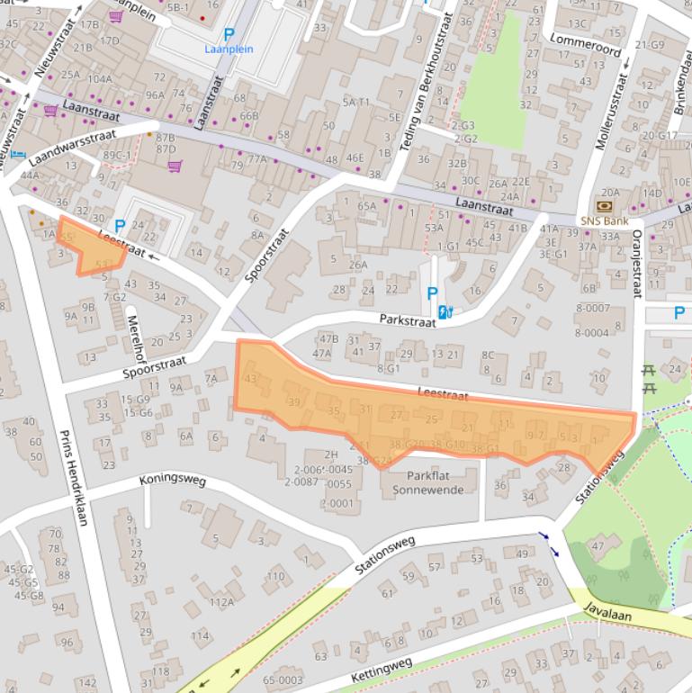 Kaart van postcodegebied 3743EH.