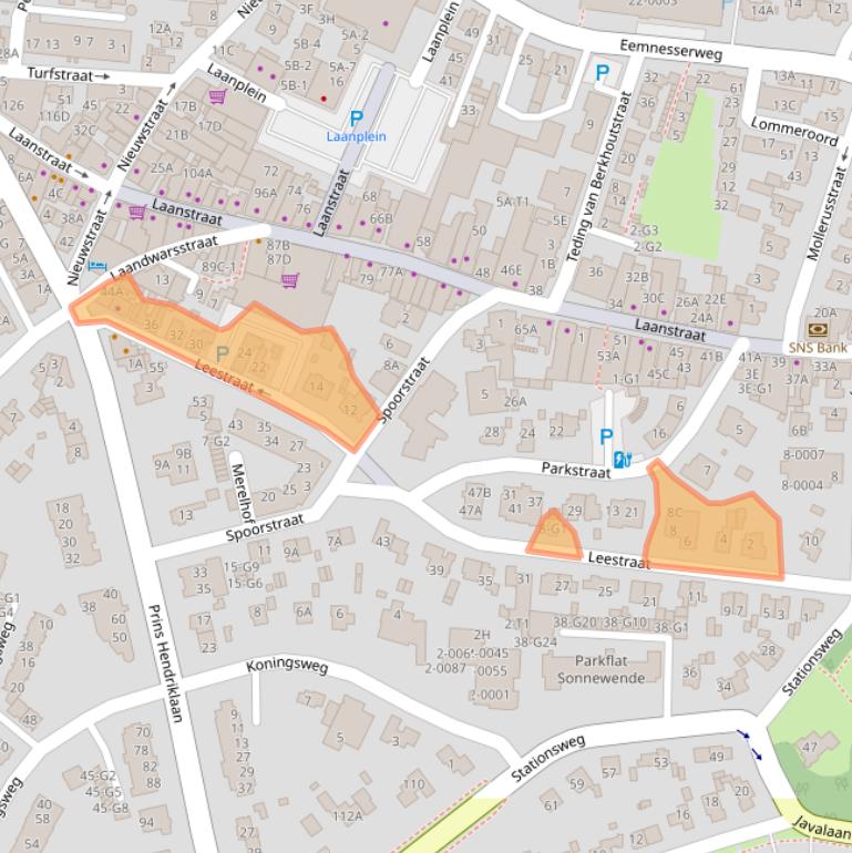 Kaart van postcodegebied 3743EJ.