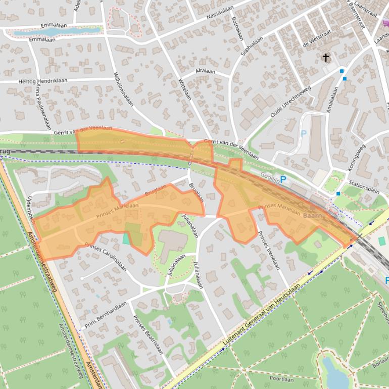 Kaart van postcodegebied 3743JA.