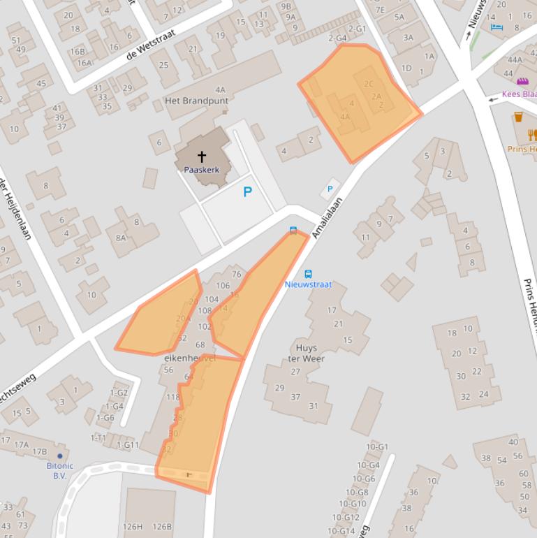 Kaart van postcodegebied 3743KG.