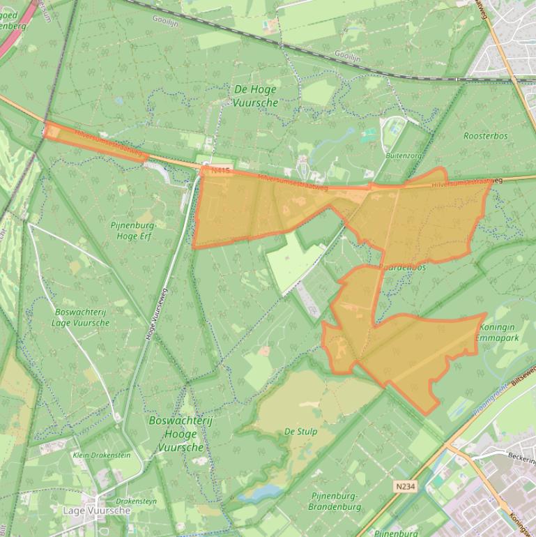 Kaart van postcodegebied 3744KB.