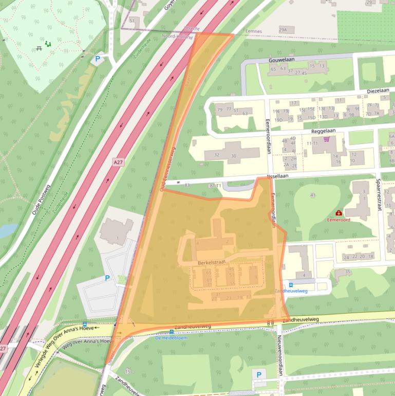 Kaart van postcodegebied 3744NA.