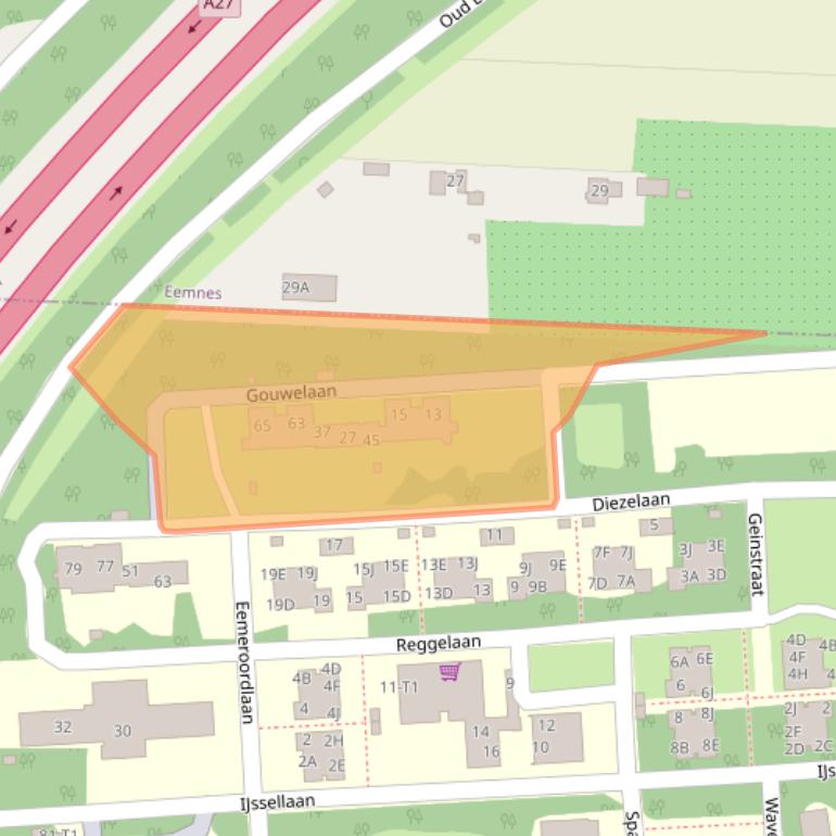 Kaart van postcodegebied 3744NK.