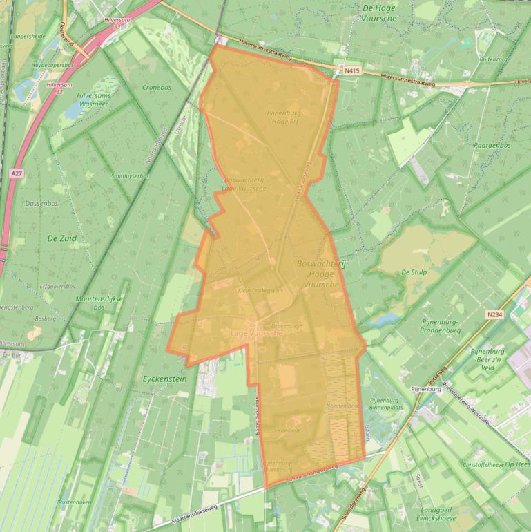 Kaart van postcodegebied 3749.