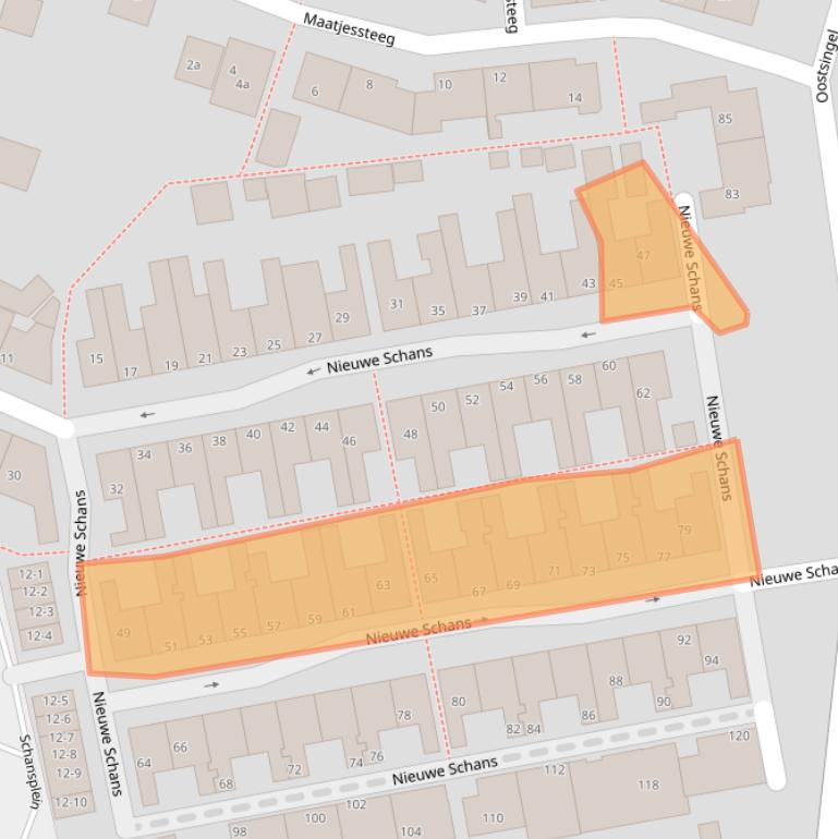 Kaart van postcodegebied 3751BB.