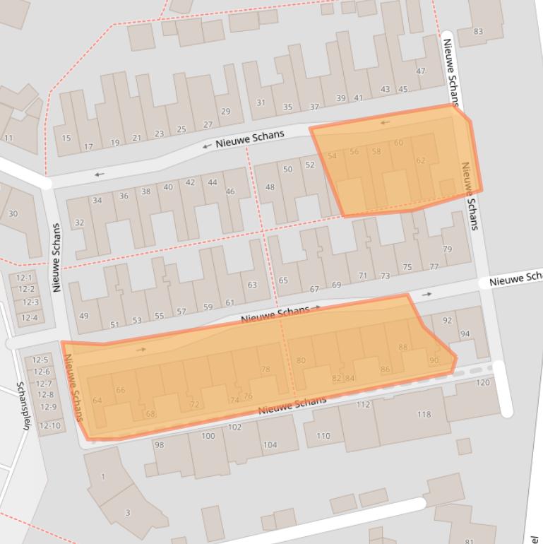 Kaart van postcodegebied 3751BD.