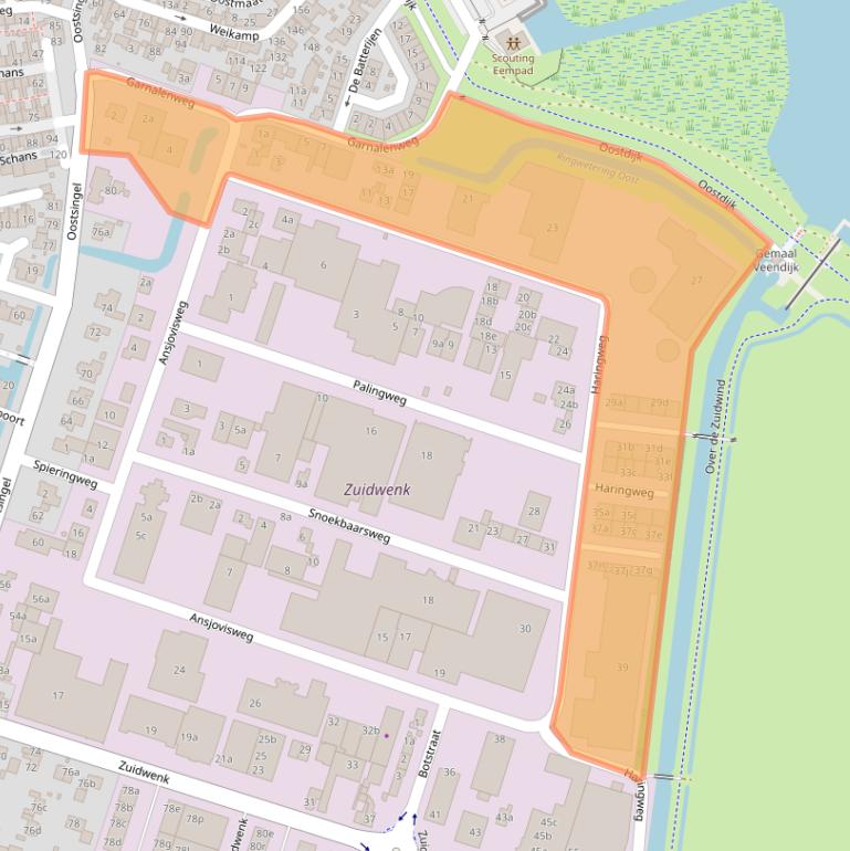 Kaart van postcodegebied 3751BG.