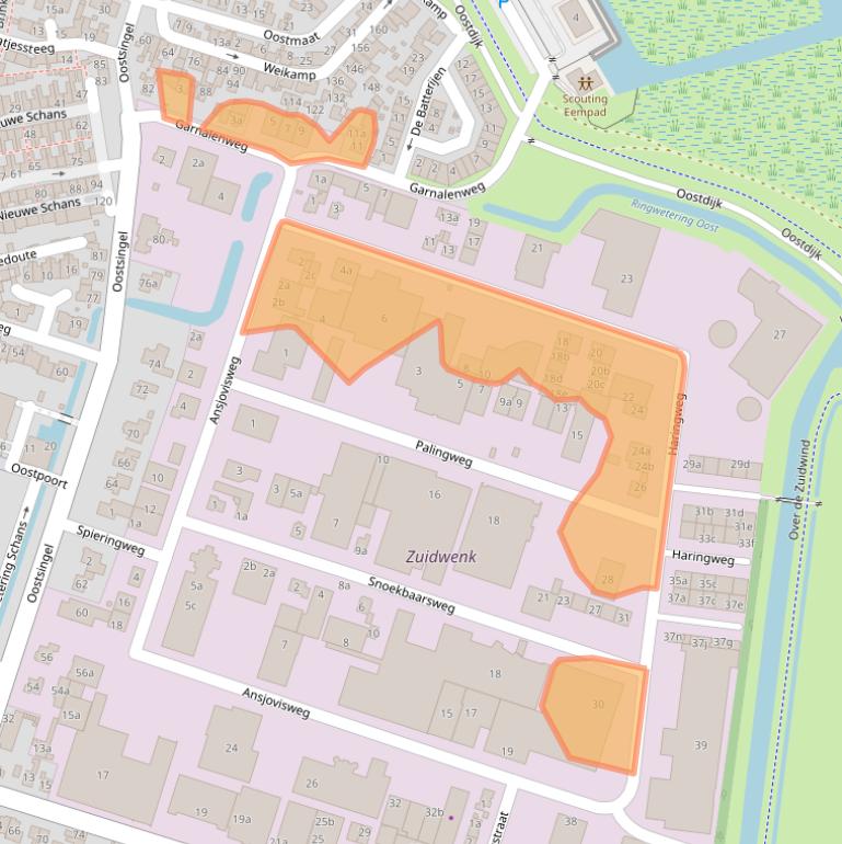 Kaart van postcodegebied 3751BH.