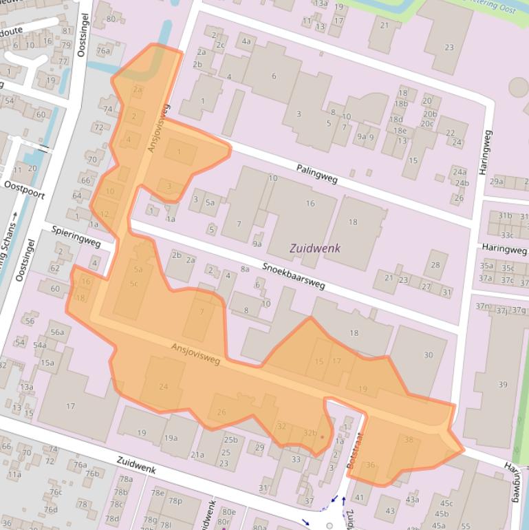Kaart van postcodegebied 3751BL.