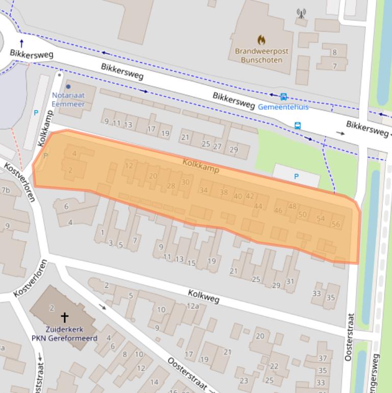 Kaart van postcodegebied 3751CZ.