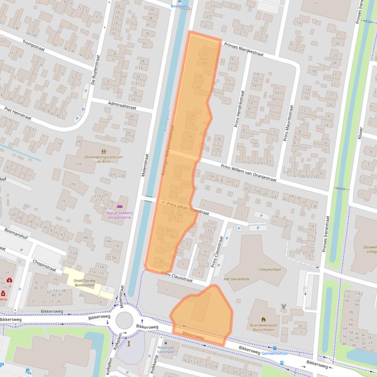 Kaart van postcodegebied 3751DD.