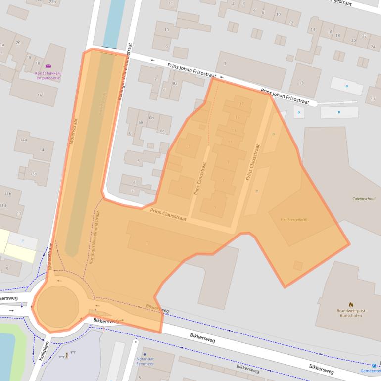 Kaart van postcodegebied 3751DN.