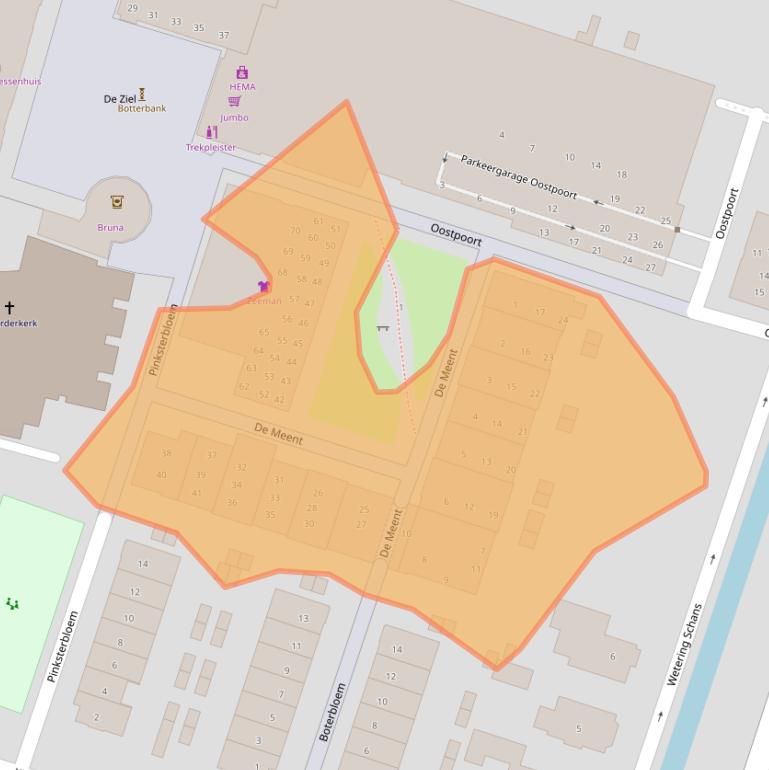 Kaart van postcodegebied 3751DT.