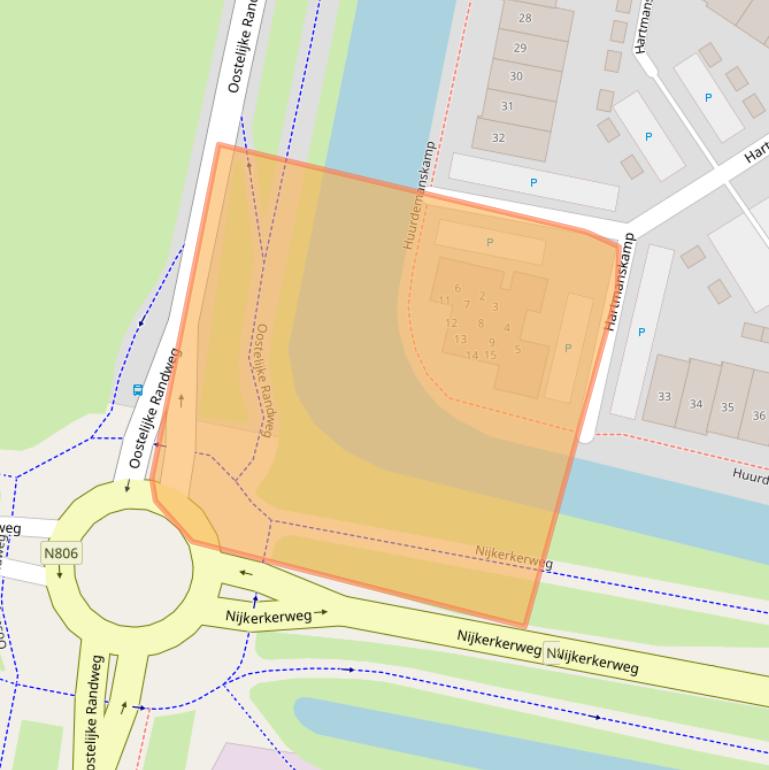 Kaart van postcodegebied 3751JG.