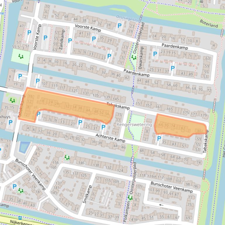 Kaart van postcodegebied 3751JP.