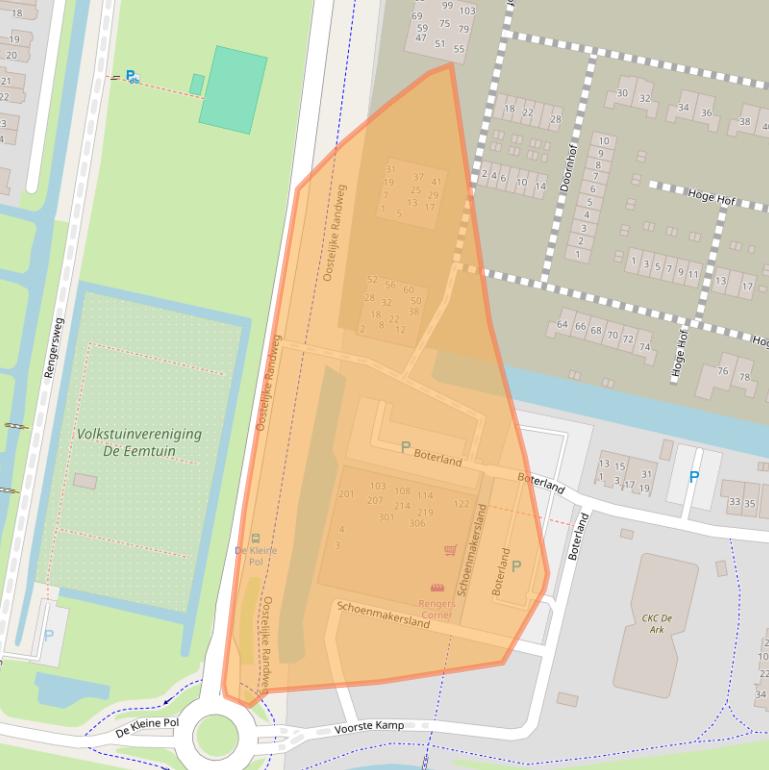 Kaart van postcodegebied 3751KA.